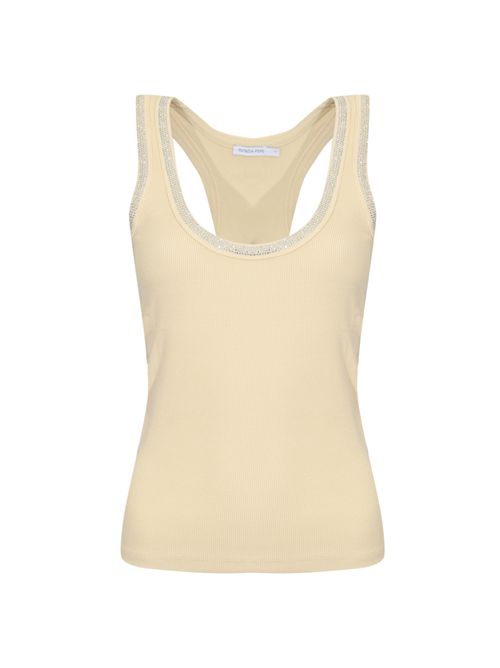 Canotta in jersey stretch con strass Fade Ivory Patrizia Pepe | 8M1787 J373W413